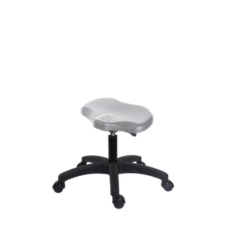 Polyurethane Ray Sit-Stand Stool - Desk Height with Casters in Black Polyurethane