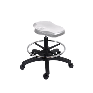 Polyurethane Ray Stool - Medium Bench Height with Stationary Glides in Blue Polyurethane