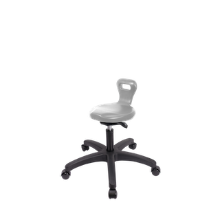 Polyurethane Serpent Sit-Stand Stool - Desk Height with Casters in Black Polyurethane