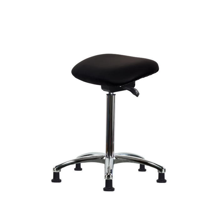 Fisherbrand Vinyl Sit-Stand Chrome - Standing Height with Stationary Glides in Black Grade B Vinyl photo 1