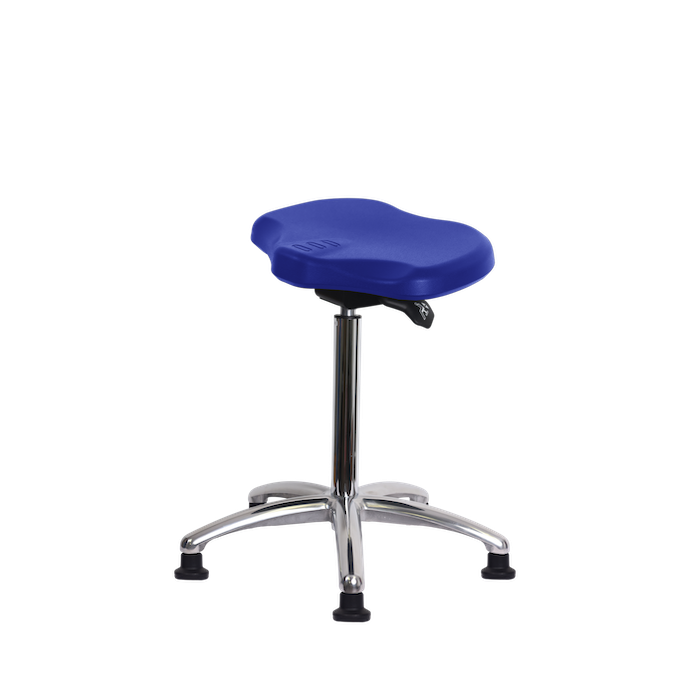 Fisherbrand Polyurethane Ray Sit-Stand Chrome in Blue Polyurethane photo 1